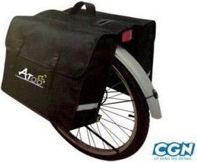 sacoche velo porte bagages a pont 2 volumes noire (+/-40l)