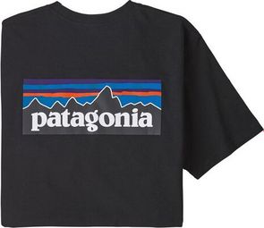 Korte Mouwen Tee Shirt Patagonia P-6 Logo Responsibili-Tee Zwart Heren