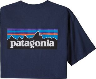 Short Sleeves Tee Shirt Patagonia P-6 Logo Responsibili-Tee Blue Men