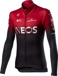 Maillot Manches Longues Castelli Thermal Team Ineos 2020 Rouge Bordeaux Noir