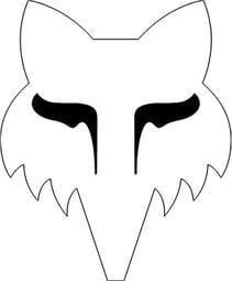 Fox Head 6.4 cm Aufkleber Weiß