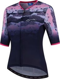 Maillot Manches Courtes Velo Rogelli Animal - Femme - Bleu/Rose