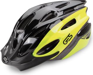 CASQUE VELO ADULTE GES VTT ROCKET NOIR-JAUNE AVEC VISIERE ET SYSTEM QUICK LOCK (VENDU EN BOITE)