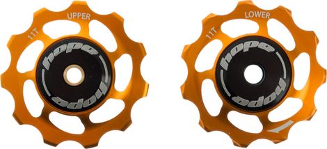 Paire de Galets HOPE 11 Dents/Shimano 9/10/11 Vitesses Orange