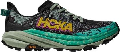 Hoka Speedgoat 6 Trail Shoes Black/Green Women's