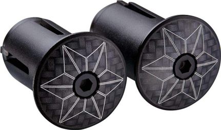 Supacaz Star Plugz (geanodiseerd) Carbon stuurkap