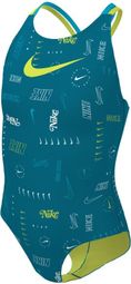 Nike Swim Spiderback Blauw Groen Dames 1-Delig Zwempak