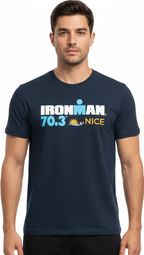 Heren Ironman 70.3 Frankrijk Navy Blauw Korte Mouw T-Shirt