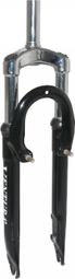 FOURCHE VTT 26   M-W A SUSPENSION ACIER RESSORT-ELASTOMERE NOIR DEB. 50mm PIVOT (240-130mm) FILETE 1 -22.2 INTERIEUR POUR V-BRAKE ET FREIN A DISQUE