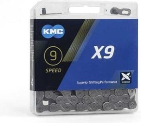 KMC Chaîne de vélo X9 Gris 114 maillons