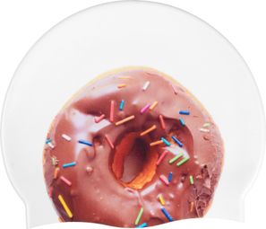 Arena Swim Cap HD Badekappe Weiß Donuts