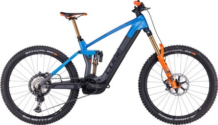 Cube Stereo Hybrid 160 HPC Actionteam 750 27.5 MTB eléctrica de suspensión total Shimano XT 12S 750 Wh 27.5'' Azul Gris Actionteam 2023