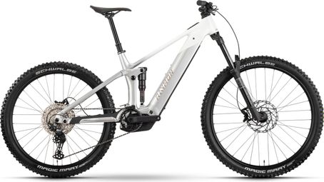 Raymon Vamok Comp Full-Suspension Electric Mountain Bike with Shimano 12-speed drivetrain, 800Wh battery, Bosch 100 Nm MX motor (29/27.5-inch wheels), Gray/White, 2026