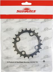 PLATEAU VTT 4BRA D.64 POUR SUNRACE 22DTS TRIPLE INTERIEUR NOIR ACIER COMPATIBLE AUTRES MARQUES