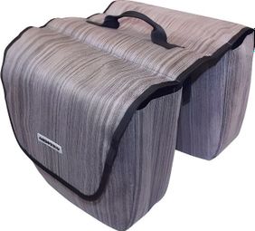 sacoche arriere velo laterale mine avec protege pluie 24l gris (fixation sur porte bagage l32.5xl12xh31cm) (paire)