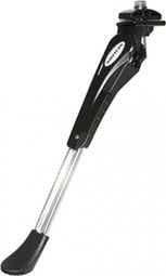BEQUILLE VELO LATERALE AVEC PLAQUE NEWTON 26-28  RENFORCE REGLABLE ALU NOIR-ARGENT