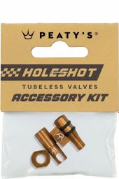 Peaty's Tubeless Valve Caps V2 Holeshot Fast Flow Bourbon Bronze