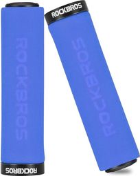 Paire de poignées de vélo en éponge - bleu et noir