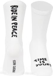 Chaussettes Pacific and Co Ride in Peace Blanc
