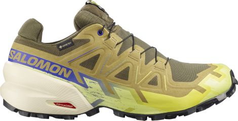 Chaussures Trail Salomon Speedcross 6 GTX Kaki/Bleu Homme