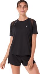 Camiseta de manga corta Asics Road negra para mujer