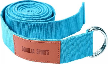 Sangle de Yoga 100% coton - Sangle pour étirements - Fermetures en métal - 11 coloris - Couleur : TURQUOISE