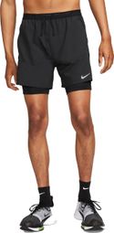 Pantalón Corto Nike Stride 5in 2 en 1 Negro Hombre