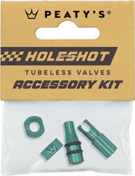 Bouchons de Valves Tubeless Peaty's V2 Holeshot Fast Flow Vert Jade