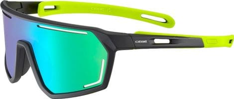 Kinderbrille Cébé S'Trace Black Lime Matte - Green Mirror