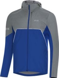 Gore Wear R7 Partial Gore-Tex Infinium Grey/Blue Running Hooded Jacket