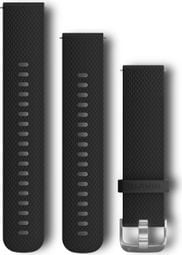Garmin Quick Release 20 mm Silicone Polsband Zwart Zilver