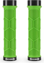 Paire de poignées de vélo avec embouts réfléchissants - Vert