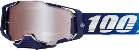 100% Armega Blue Goggle - HiPER Silver Flash Mirror Lenses