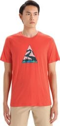 T-Shirt Manches Courtes Mérinos Icebreaker Tech Lite II Camping Grounds Orange