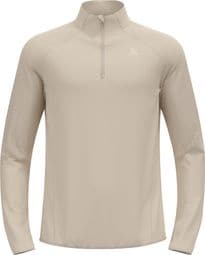 Heren Odlo Zeroweight Warm 2.0 1/2 Zip Hardloop Trui Beige
