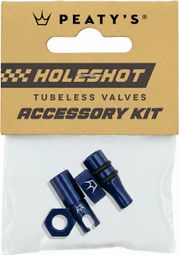 Peaty's Tubeless Valve Caps V2 Holeshot Fast Flow Navy Blue
