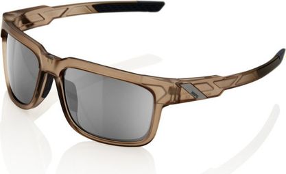 100% Type S Sunglasses - Matte Translucent Crystal Sepia - HiPER Mirror Silver