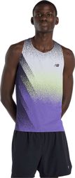 New Balance Race Day Ultra Light Printed Purple/Yellow Men's Tank Top