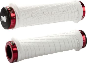 Poignées Troy Lee Designs ODI Blanc/Rouge