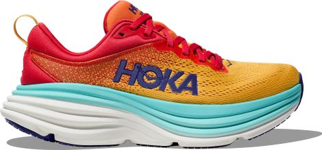 Hoka One One Bondi 8 Red Orange Blue Men display picture 2