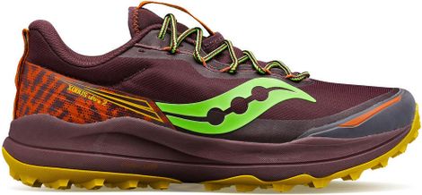 Trail Shoes Saucony Xodus Ultra 2 Bordeaux Yellow Green