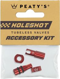 Peaty's Tubeless-Ventilkappen V2 Holeshot Fast Flow Rot