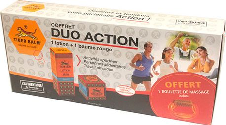 Duo ACTION Set 1 Red Tiger Balm 19g + 28ml Lotion + Massage Wheel