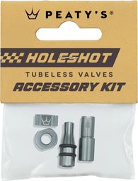 Peaty's Tubeless-ventieldopjes V2 Holeshot Fast Flow Zilver