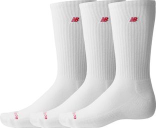Chaussettes (3 paires) New Balance Patch Logo Crew Blanc