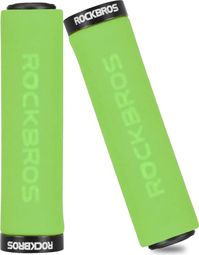 Paire de poignées de vélo en éponge - vert et noir