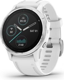 Garmin fenix 6S GPS Watch Silver White with White Band