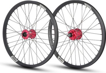 Paire de Roues Alu Pro Pride Helium M24 Matrix Splash 20/15mm Red