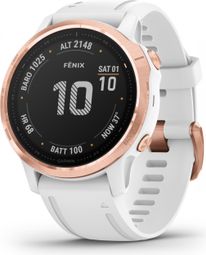 Garmin fenix 6S Pro GPS Watch Rose Gold-tone with White Band