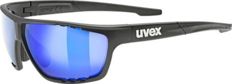 Lunettes Uvex sportstyle 706 Noir Mat - Miroir Bleu